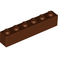 Lego kostka (kostička) 1x6, červeno hnědá (4211193)